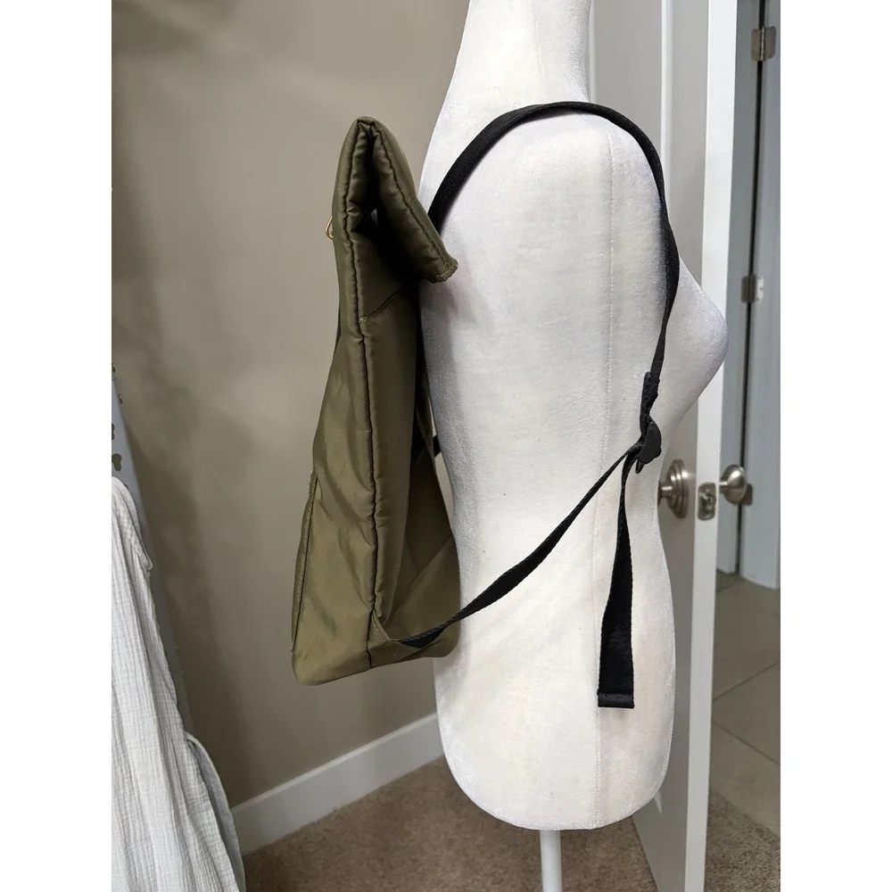 NWOT Jean Paul Gaultier Olive Green Roll-Top‎ Nylon Unisex OS Backpack